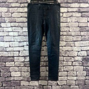 Gray Saks Fifth Ave Black Animal Design Skinny Fit Pants Size 31